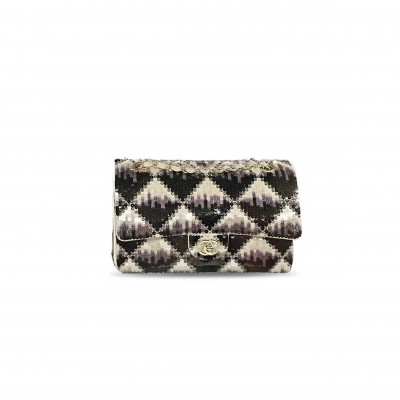 CHANEL SEQUIN EMBROIDERED FLAP BAG (21*14*8cm)